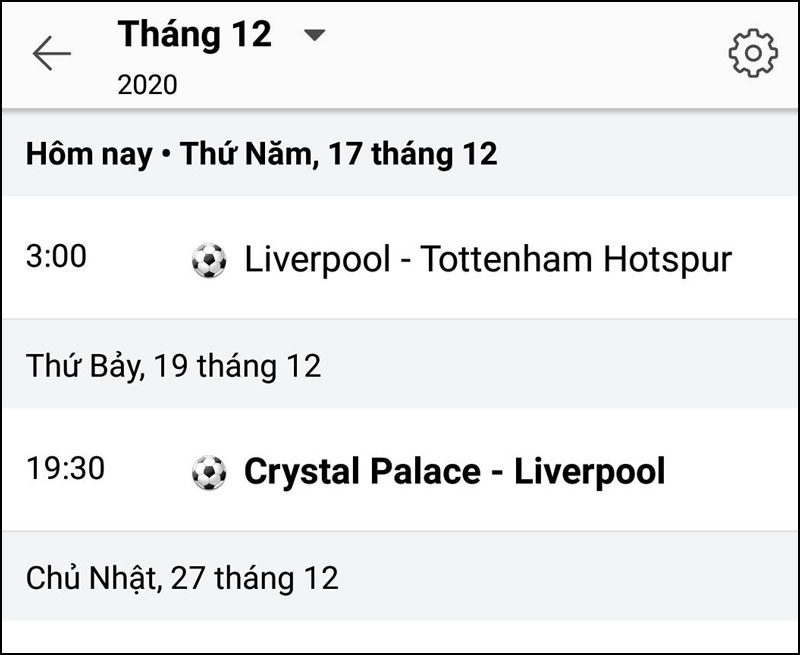 Xem lịch thi đấu